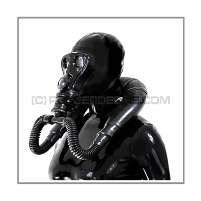 SIMIAN gasmask-system SMELLBAG-LB-A with separate openface-hood and neckrespirator-rubbersmell-bag-set